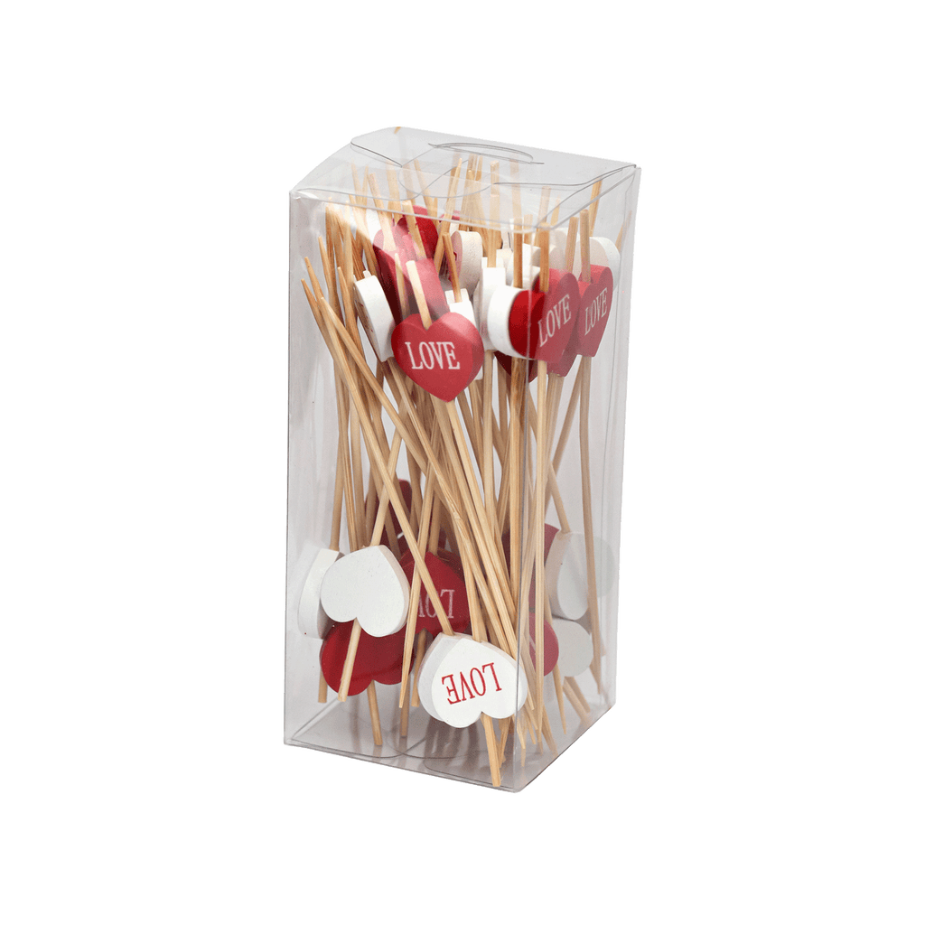 Kit com 50 palitos aperitivos 'LOVE'