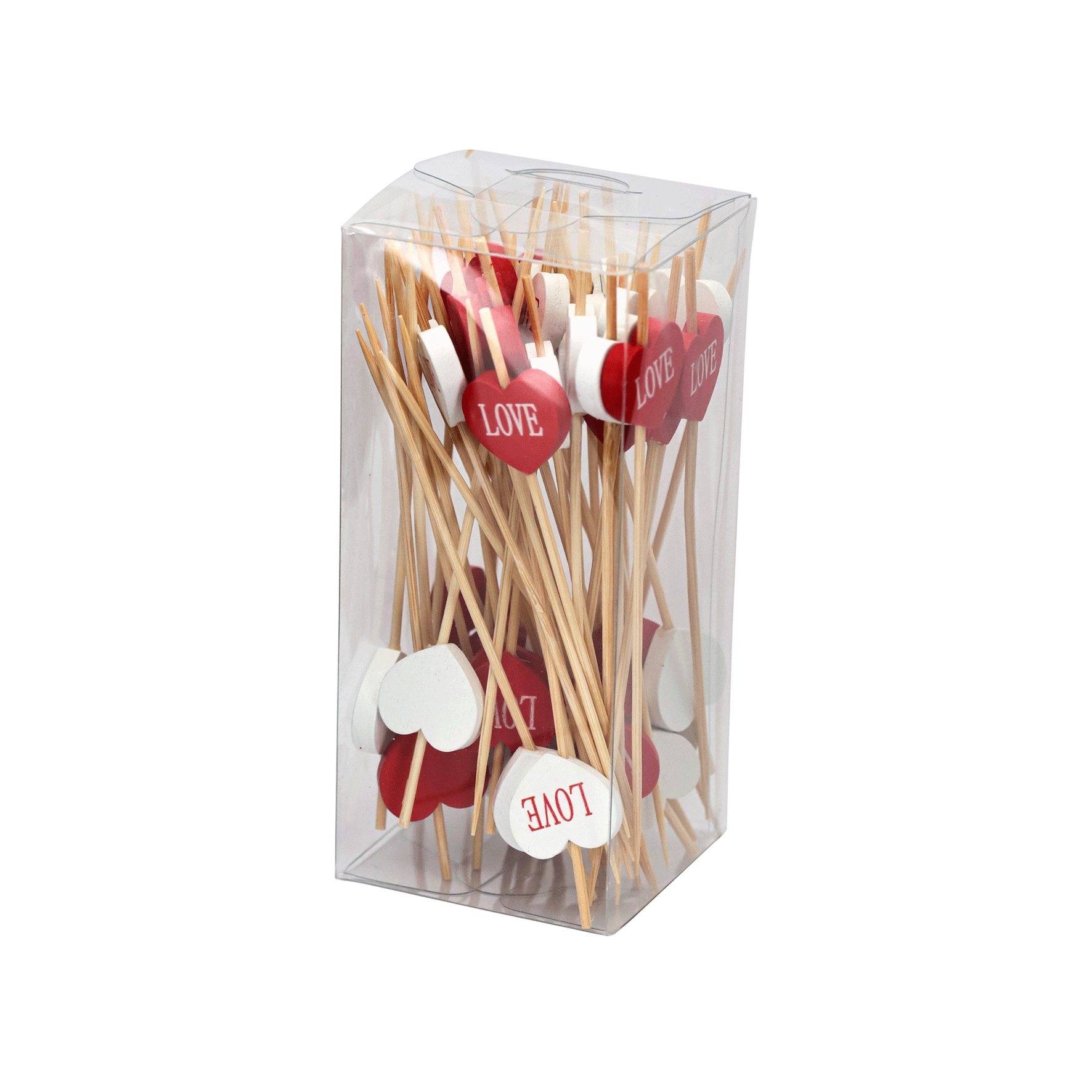 Kit com 50 palitos aperitivos 'LOVE'