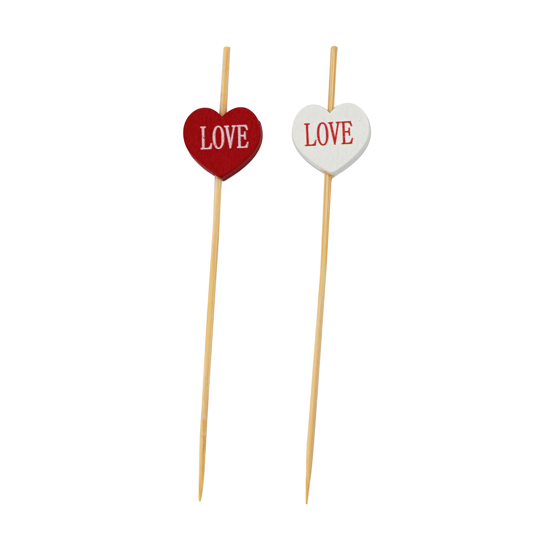 Kit com 50 palitos aperitivos 'LOVE'
