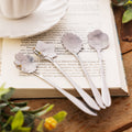 Kit com 4 colheres de chá - modelo flores