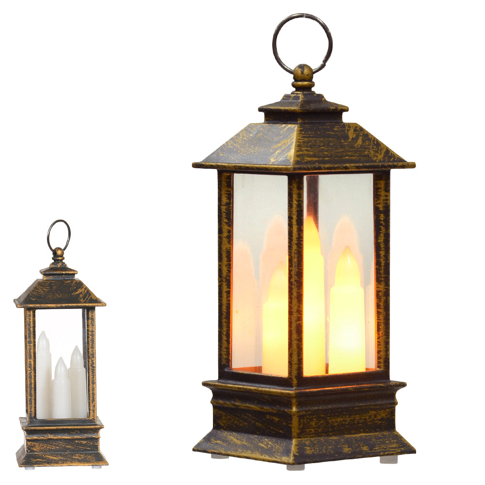 Luminária modelo Lanterna LED ouro velho