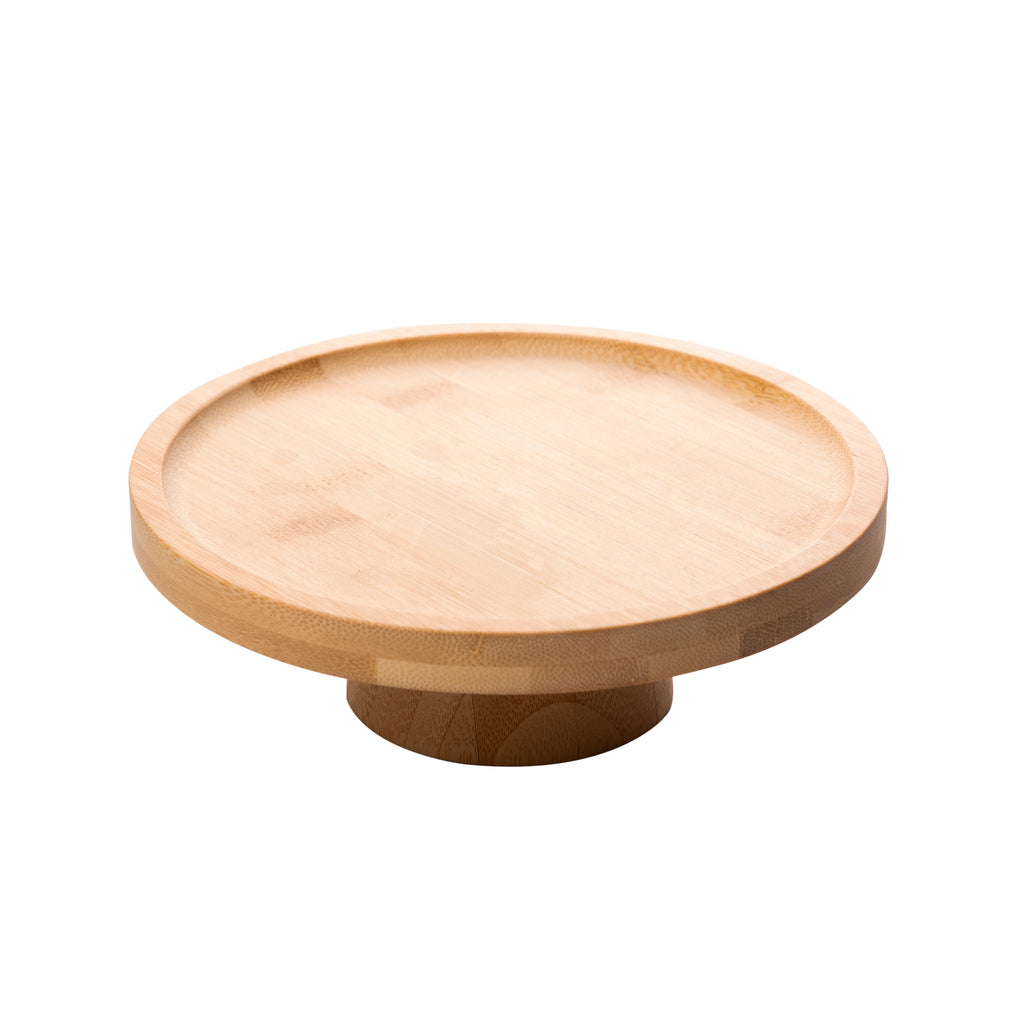 Mini prato bolo em bambu com pé