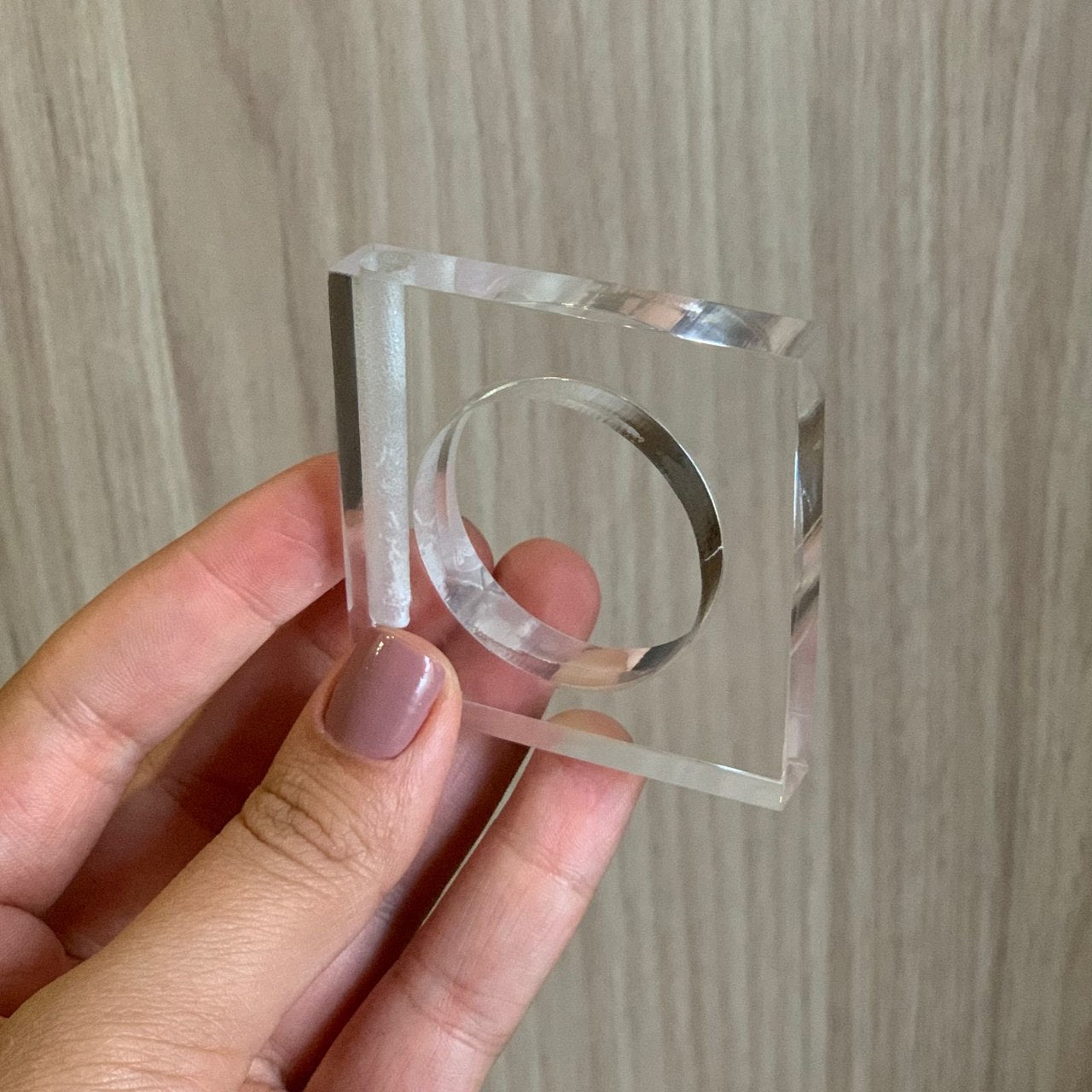 Porta-guardanapo de acrílico com suporte para flor
