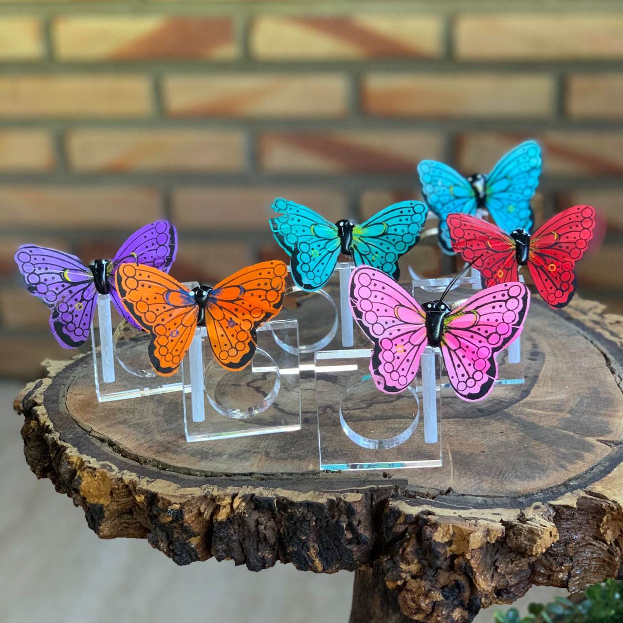 Porta-guardanapo de acrílico com suporte para flor