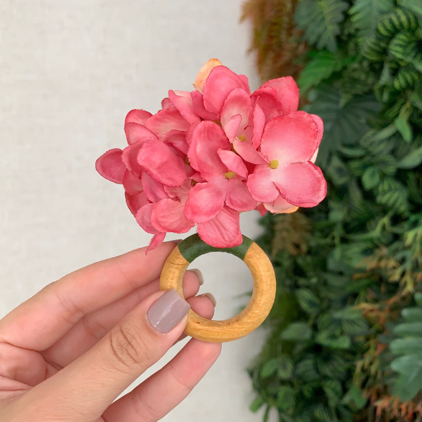 Porta-guardanapo Hortênsia rosa