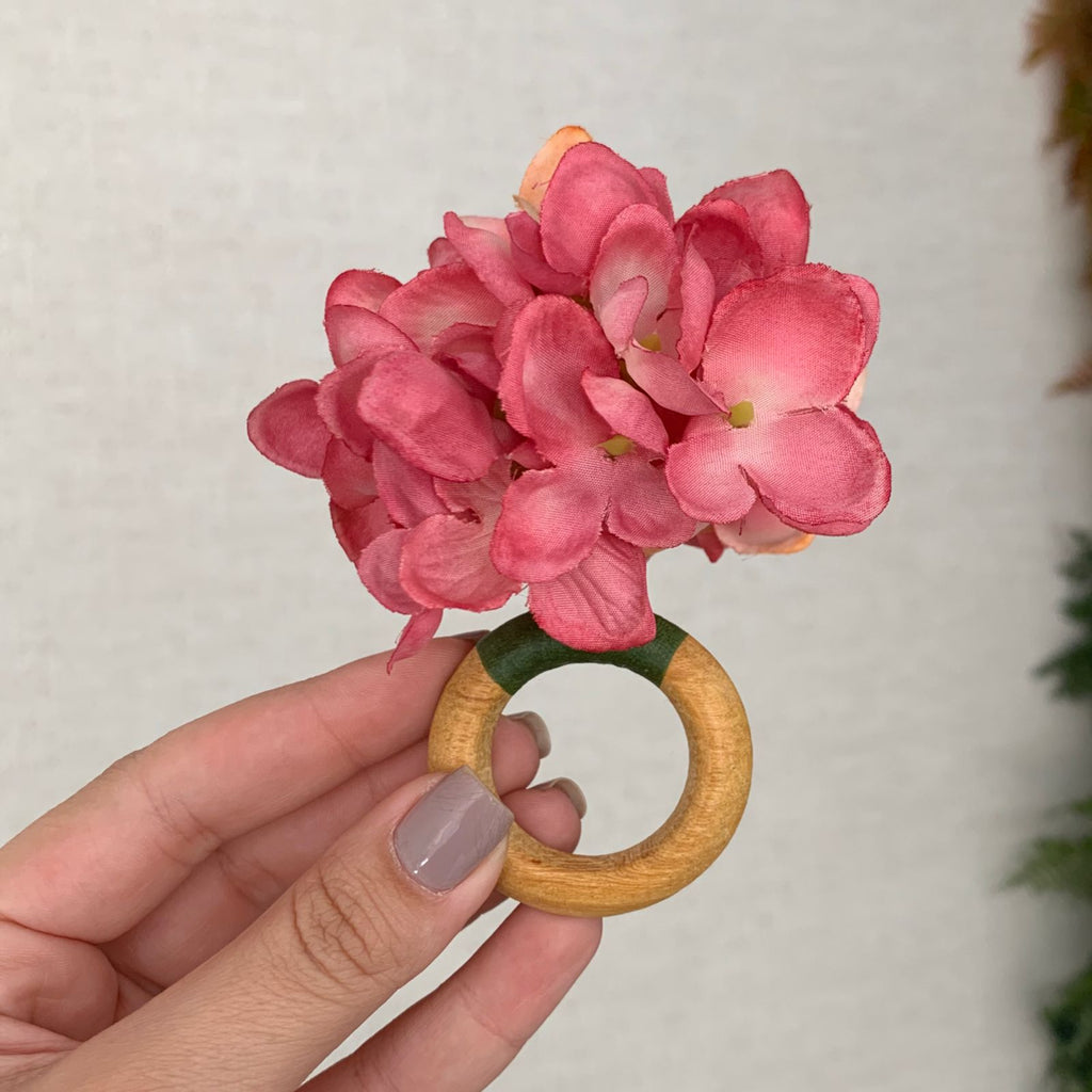 Porta-guardanapo Hortênsia rosa