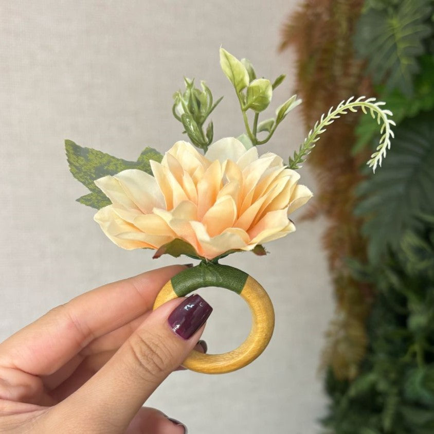 Porta-guardanapo Dália creme