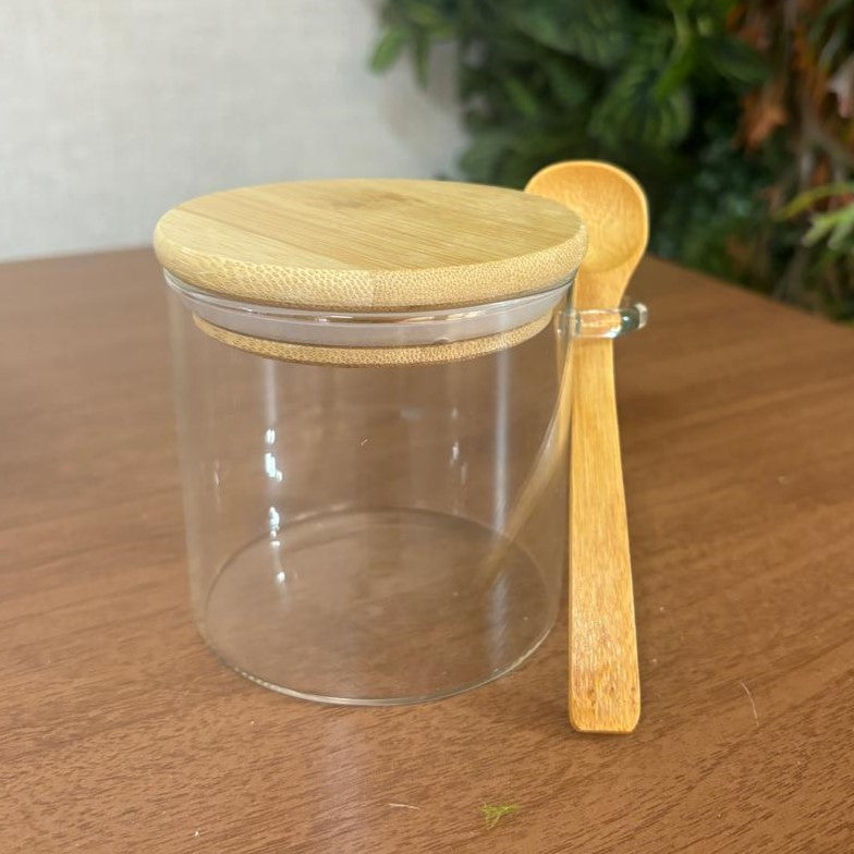 Pote hermético de vidro com colher 400 ml