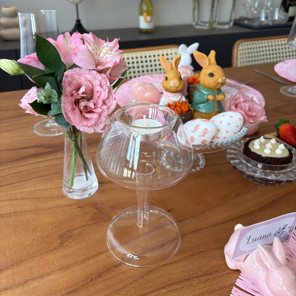 Abajur de vidro para vela