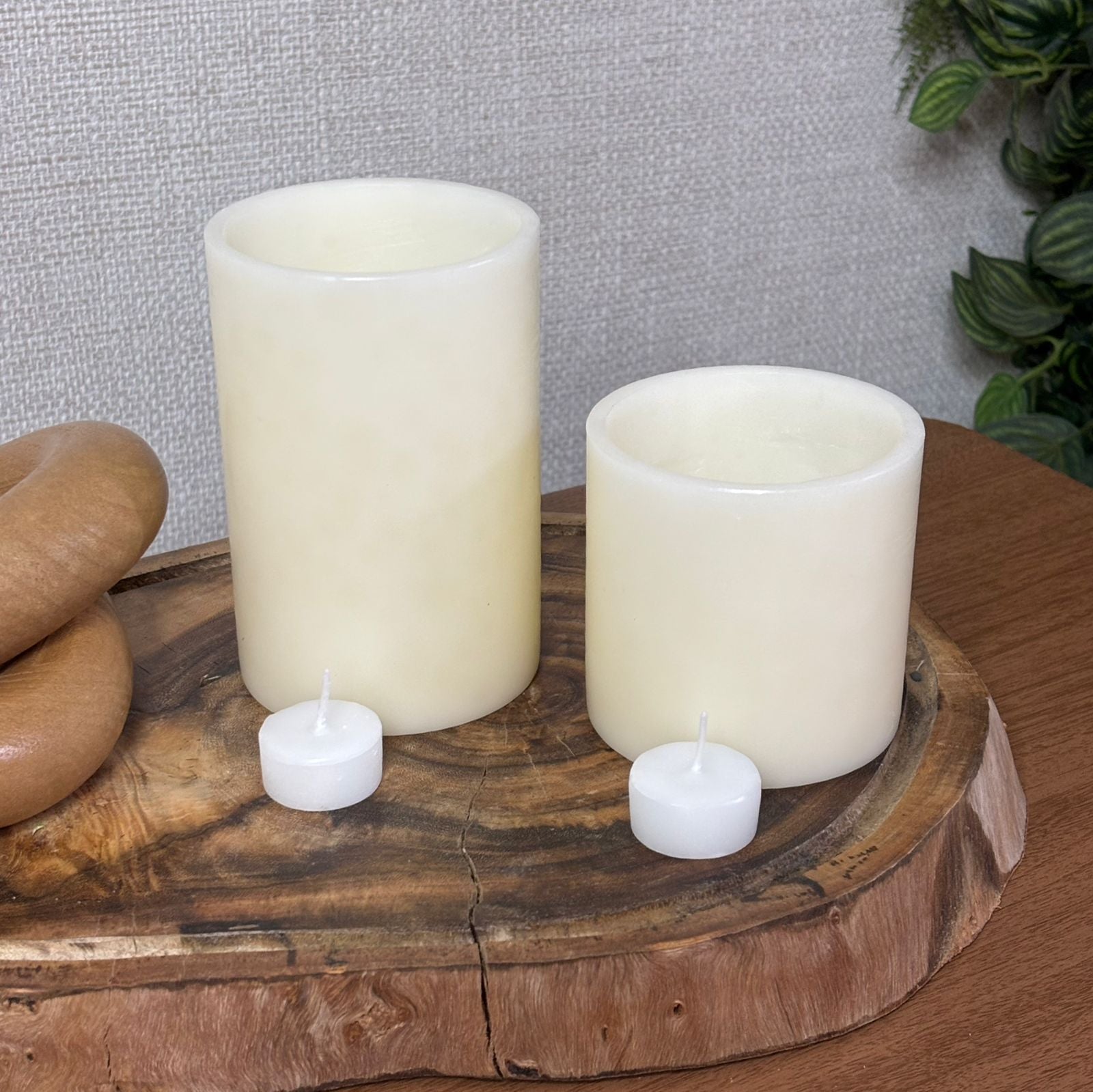Kit com 2 luminárias de cera/vela
