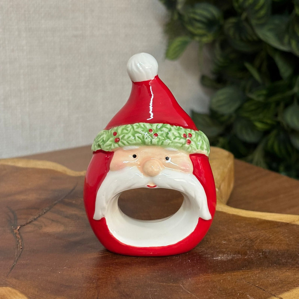 Porta-guardanapo Papai Noel cerâmica