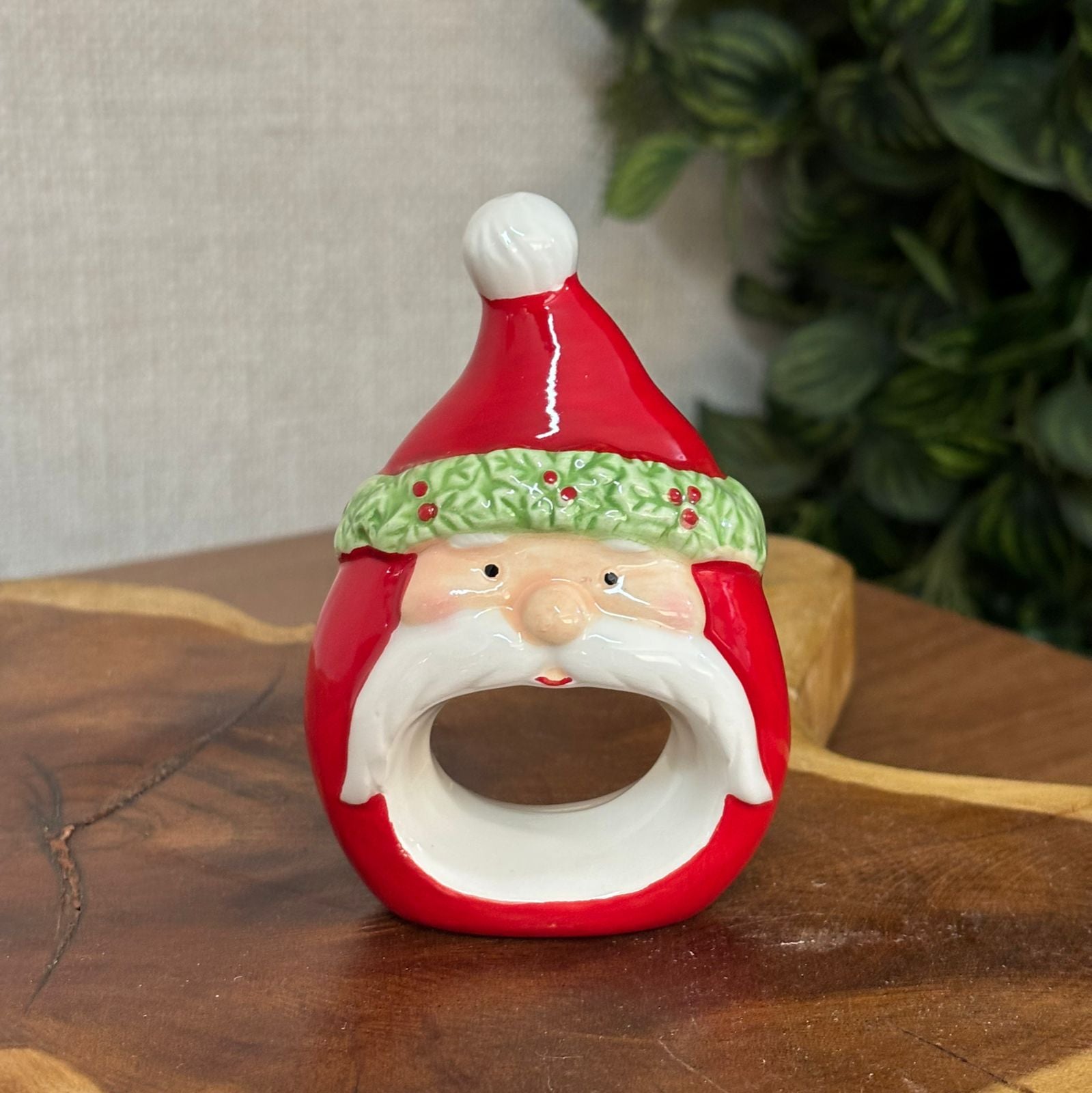 Porta-guardanapo Papai Noel cerâmica