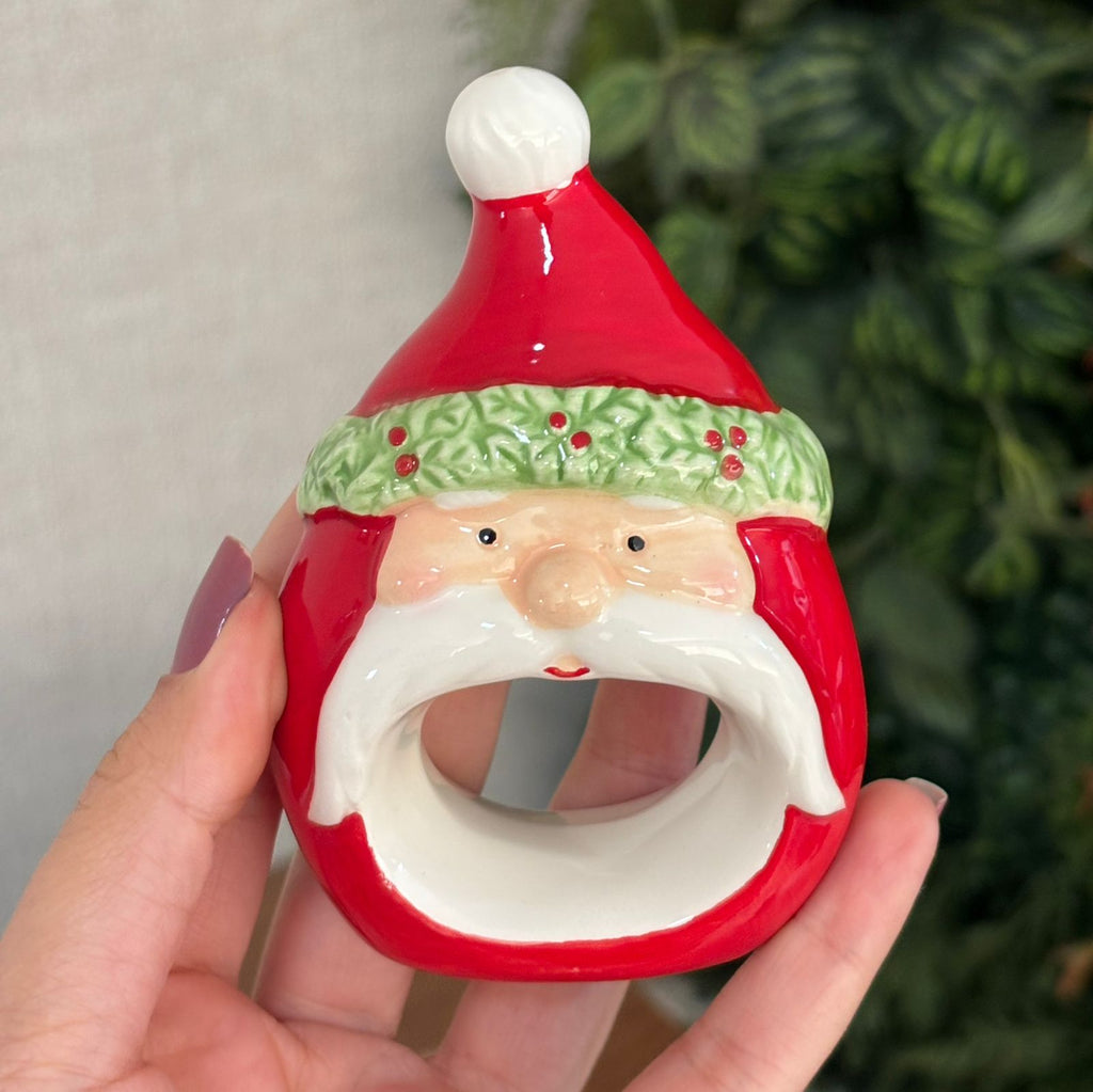 Porta-guardanapo Papai Noel cerâmica