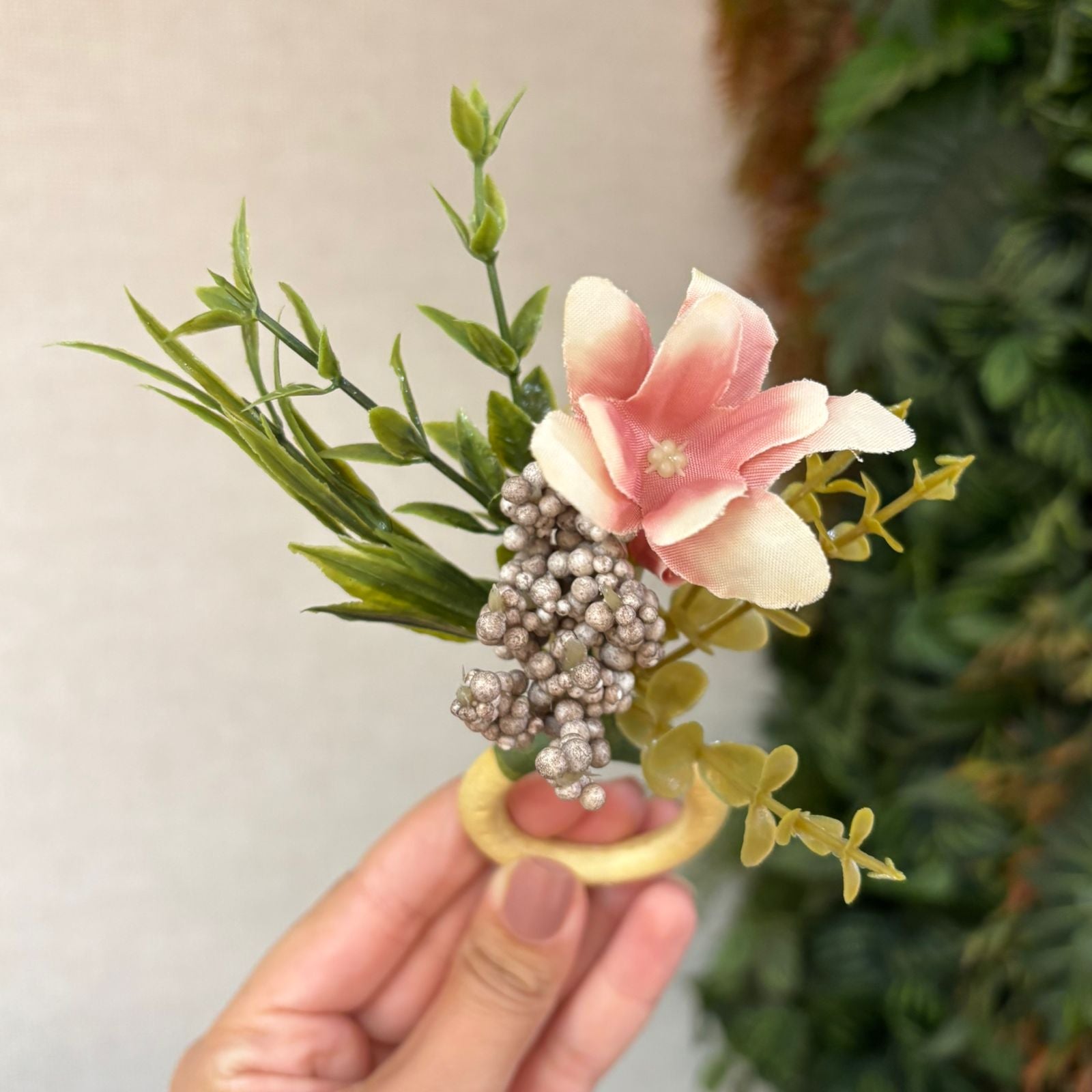 Porta-guardanapo arranjo floral