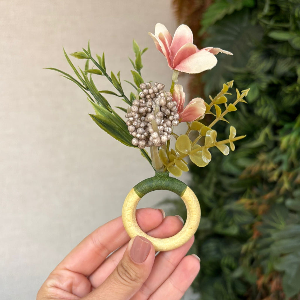 Porta-guardanapo arranjo floral