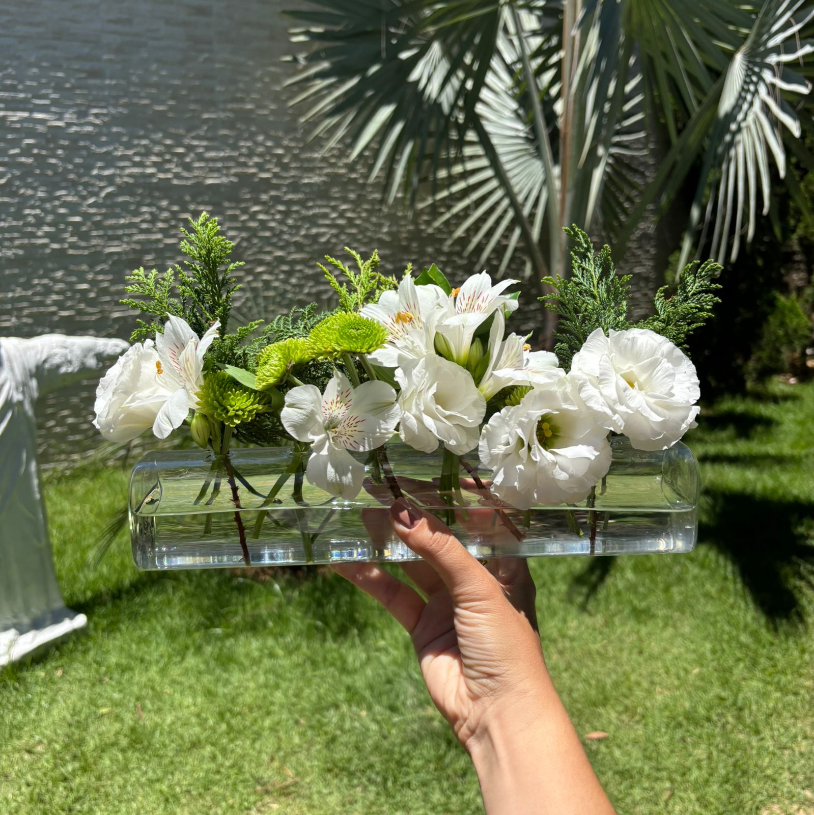 Floreira de vidro 6 furos