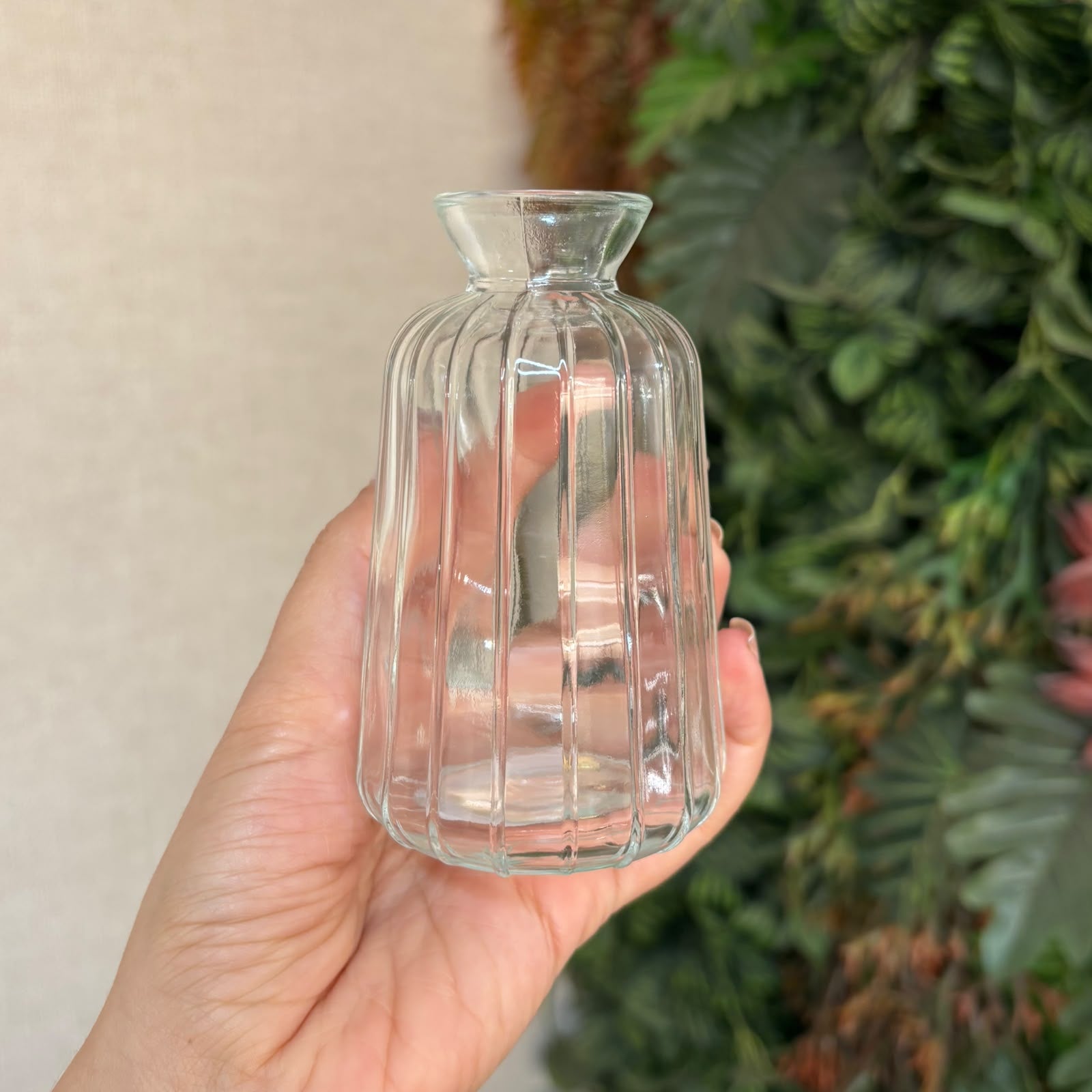 Kit com 3 mini vasos de vidro