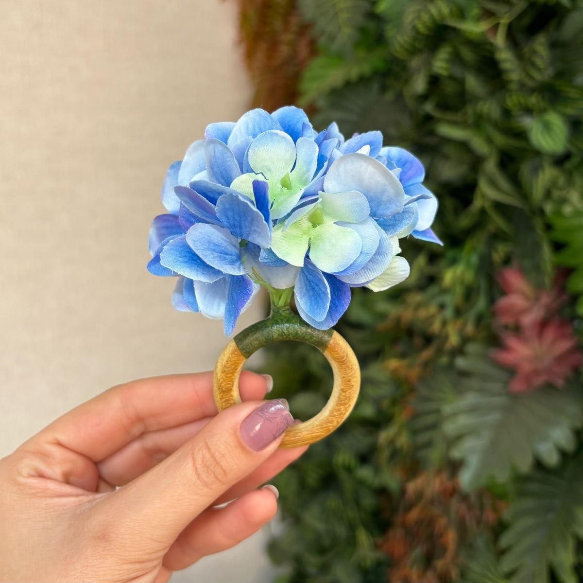 Porta-guardanapo Hortênsia azul