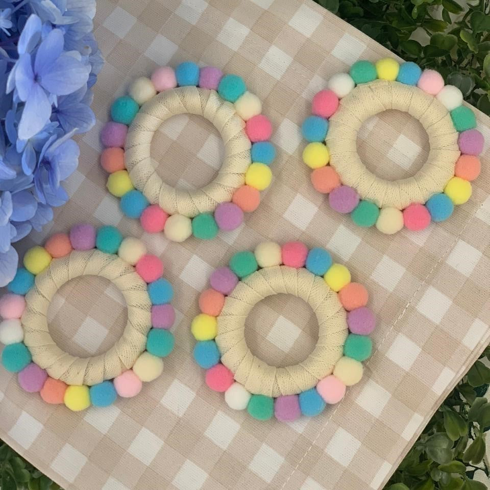 Porta-guardanapo pompom