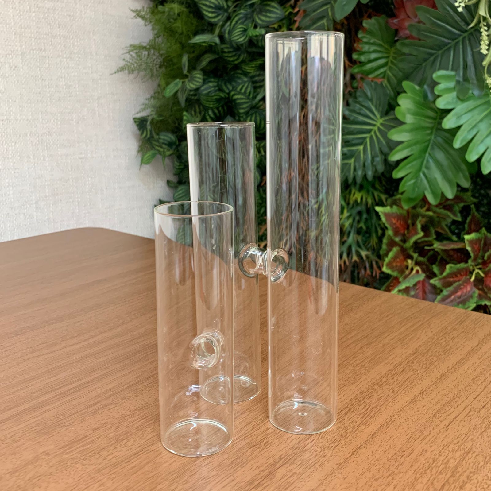 Vaso de vidro 3 tubos cilindro