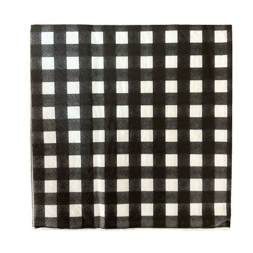 Guardanapo de papel xadrez preto e branco