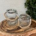 Kit com 2 vasos vidro com corda