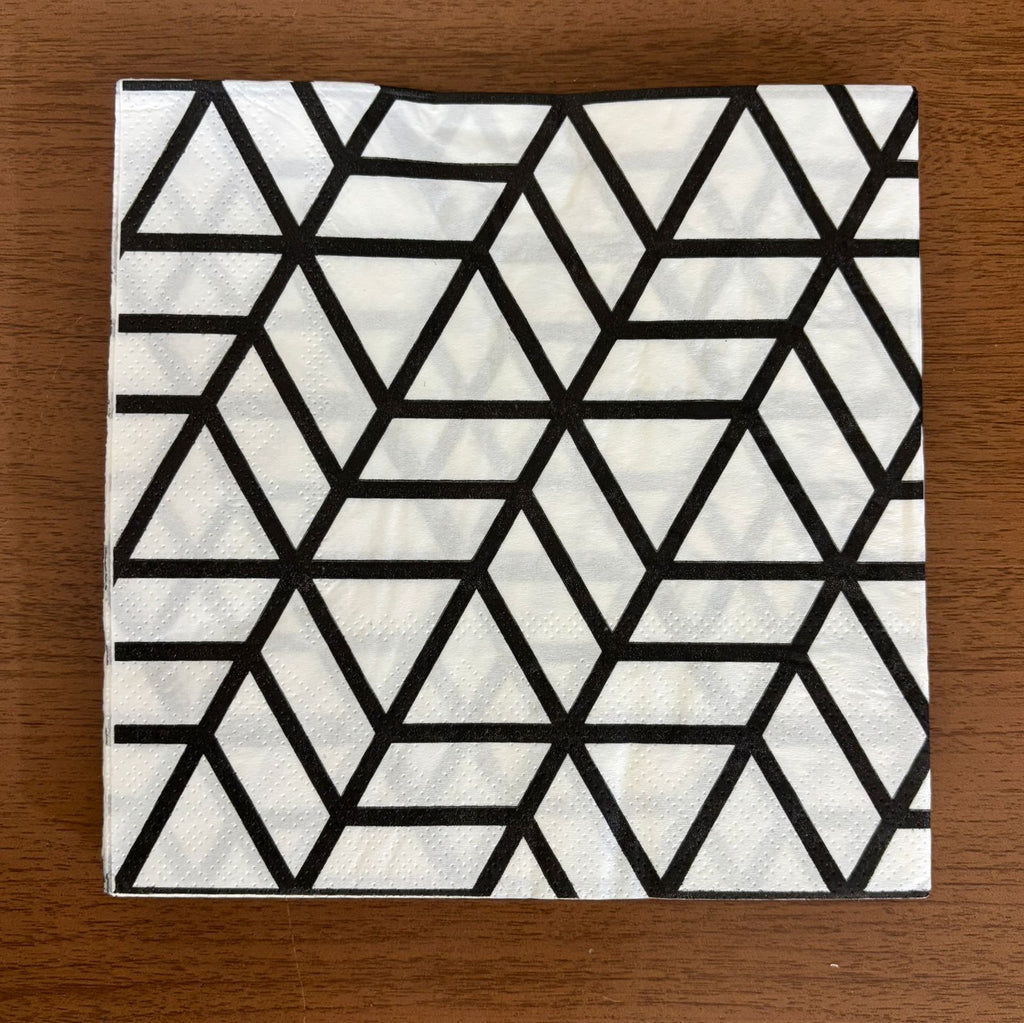 Guardanapo de papel P&B geométrico